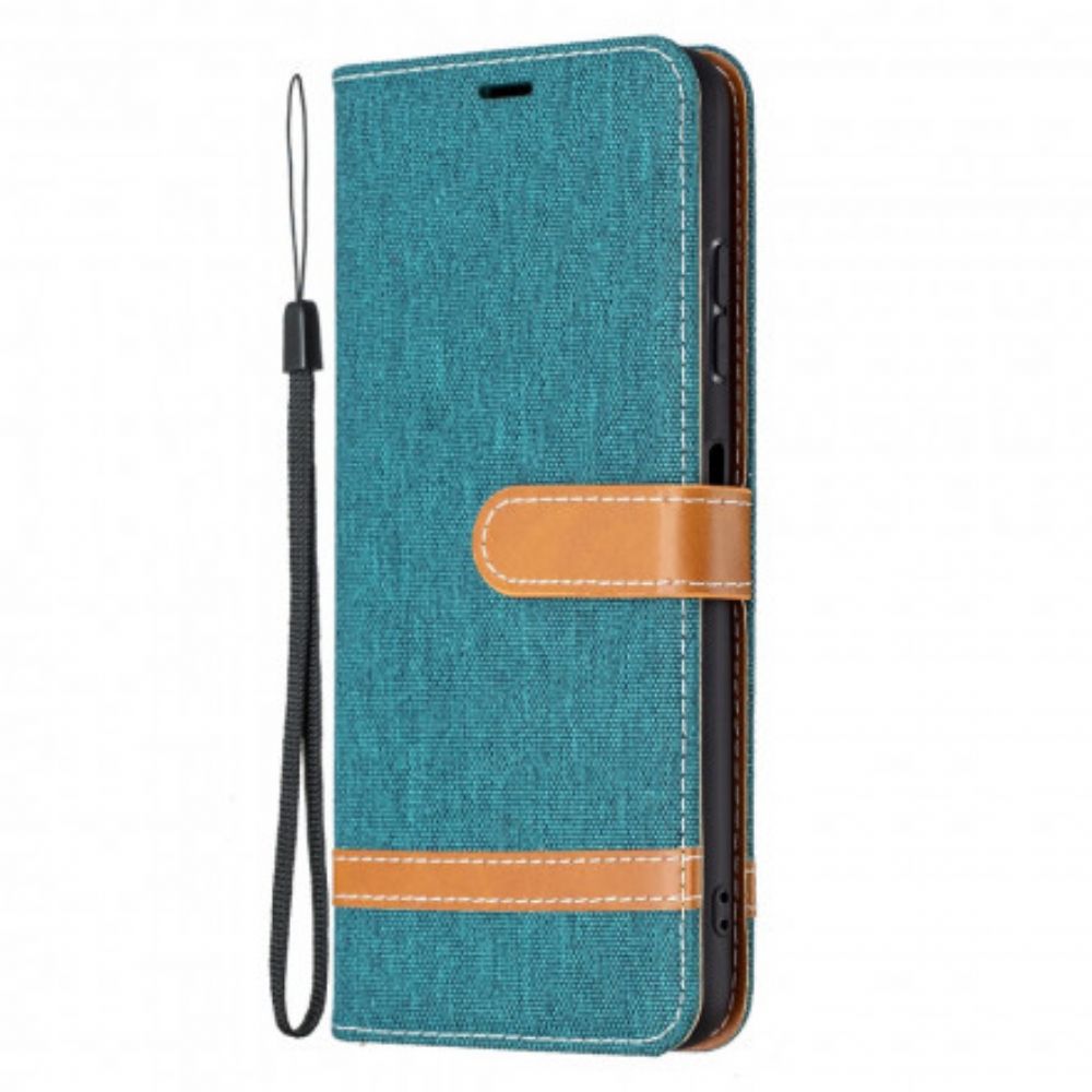Leren Hoesje voor Samsung Galaxy A22 5G Met Ketting Band Met Stof En Leereffect