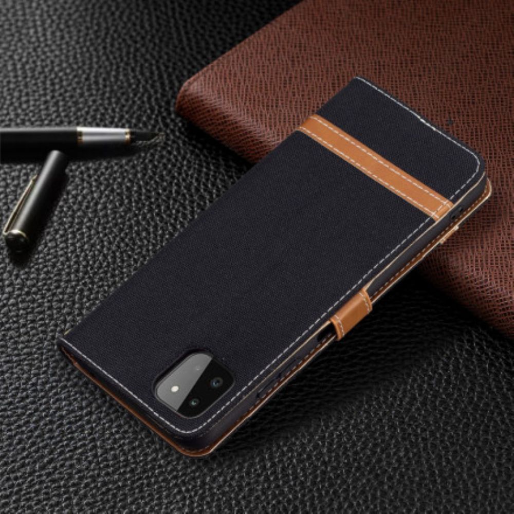 Leren Hoesje voor Samsung Galaxy A22 5G Met Ketting Band Met Stof En Leereffect