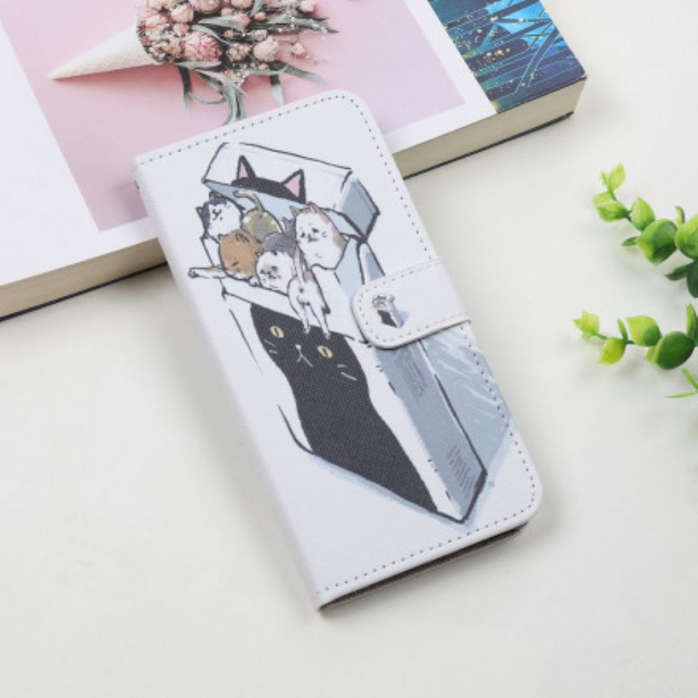 Leren Hoesje voor Samsung Galaxy A22 5G Met Ketting Thong Kat Levering