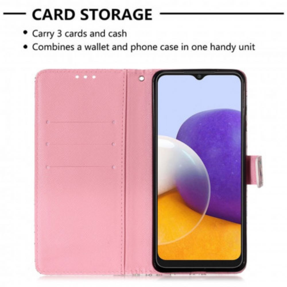 Leren Hoesje voor Samsung Galaxy A22 5G Stop Nooit Met Dromen