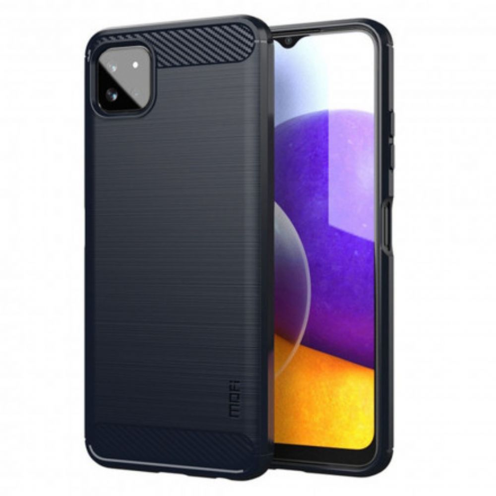 Telefoonhoesje voor Samsung Galaxy A22 5G Mofi Geborstelde Koolstofvezel