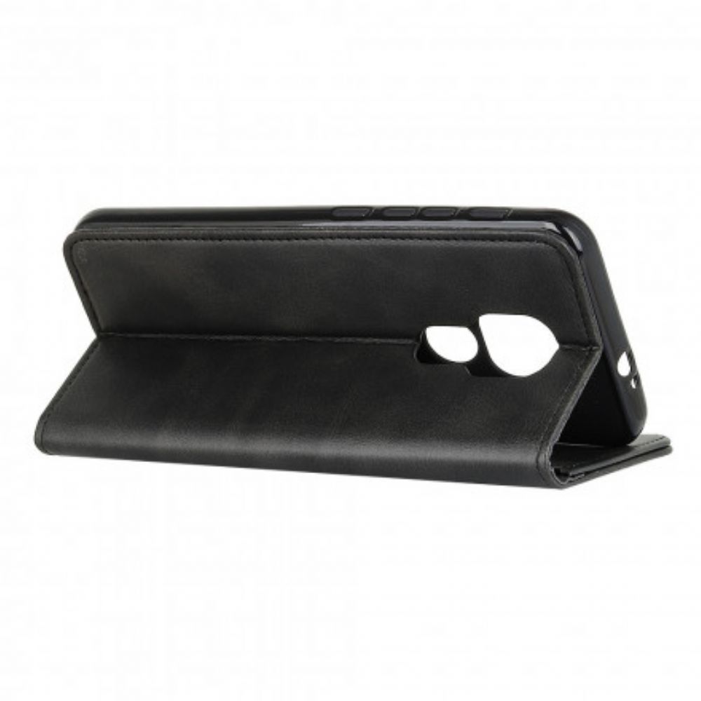 Bescherming Hoesje voor Moto G9 Play Folio-hoesje Gespleten Leer