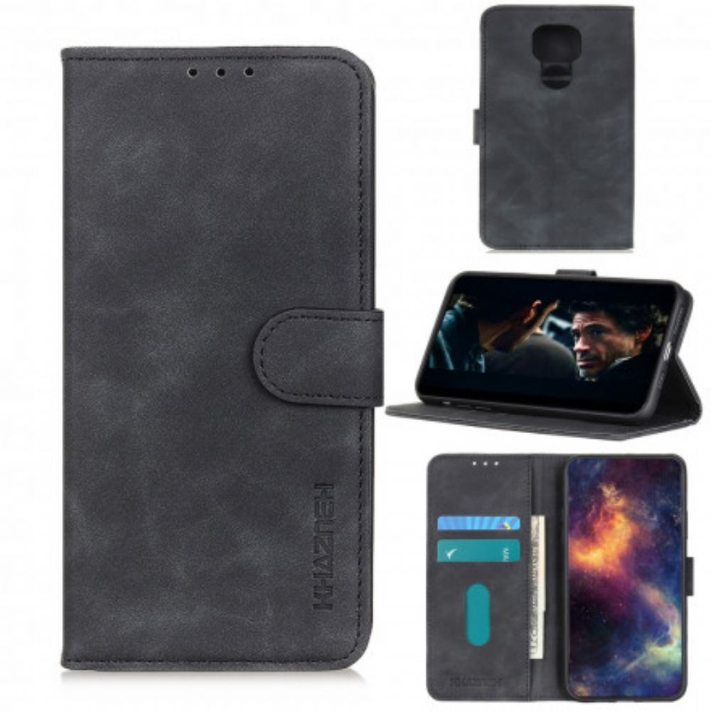 Folio-hoesje voor Moto G9 Play Vintage Leereffect Khazneh