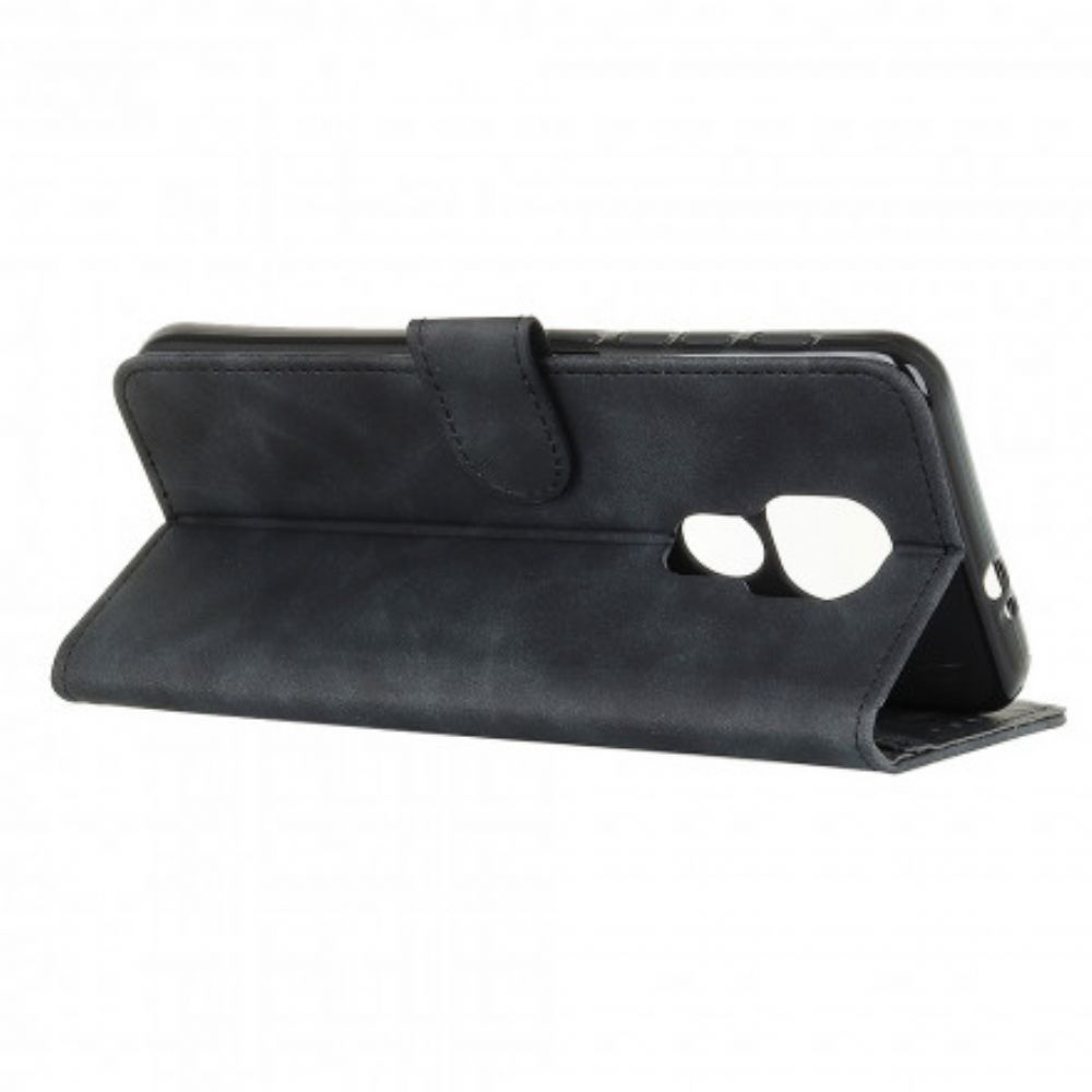 Folio-hoesje voor Moto G9 Play Vintage Leereffect Khazneh