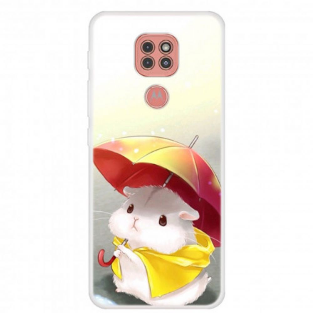 Hoesje voor Moto G9 Play Hamster In De Regen