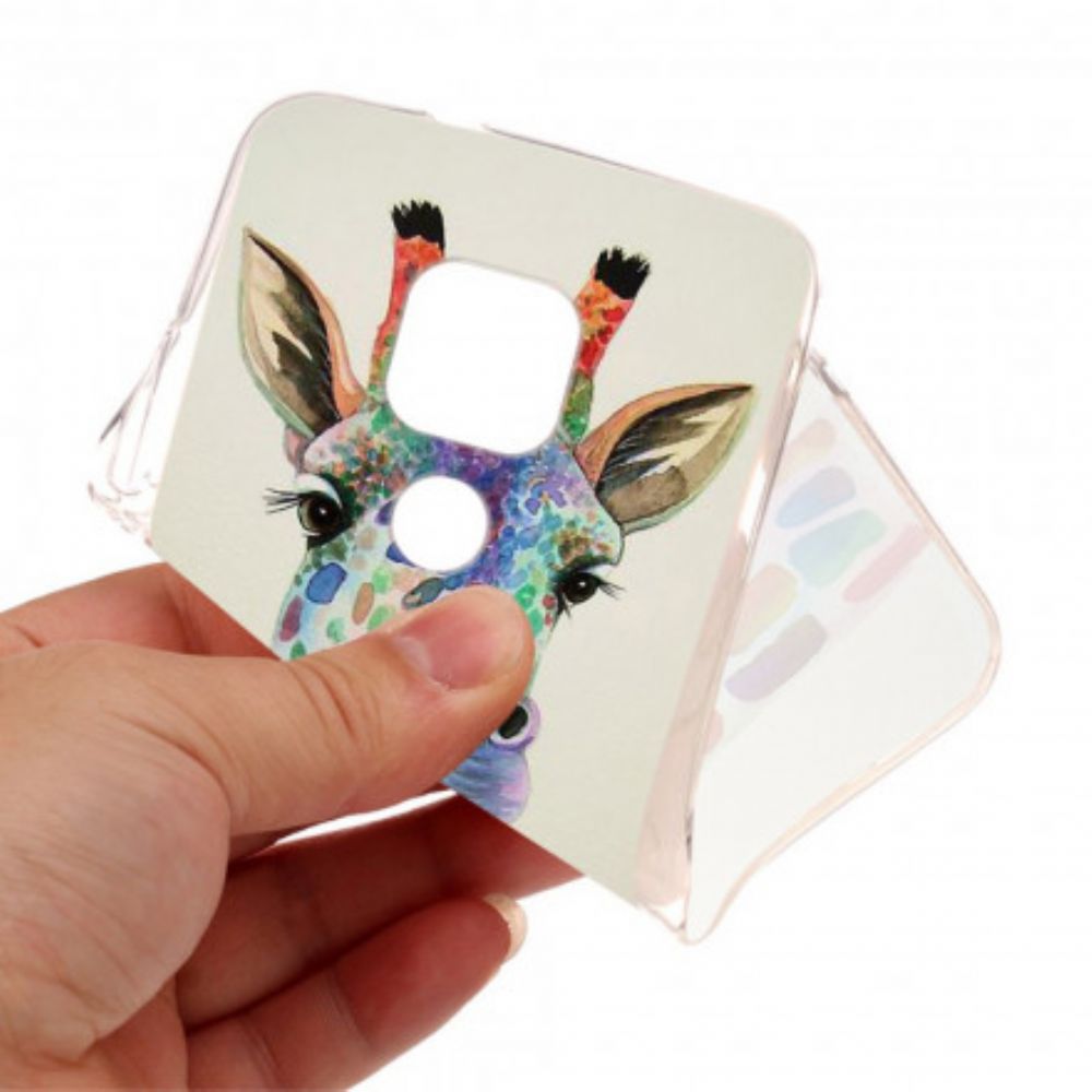 Hoesje voor Moto G9 Play Kleurrijke Giraf