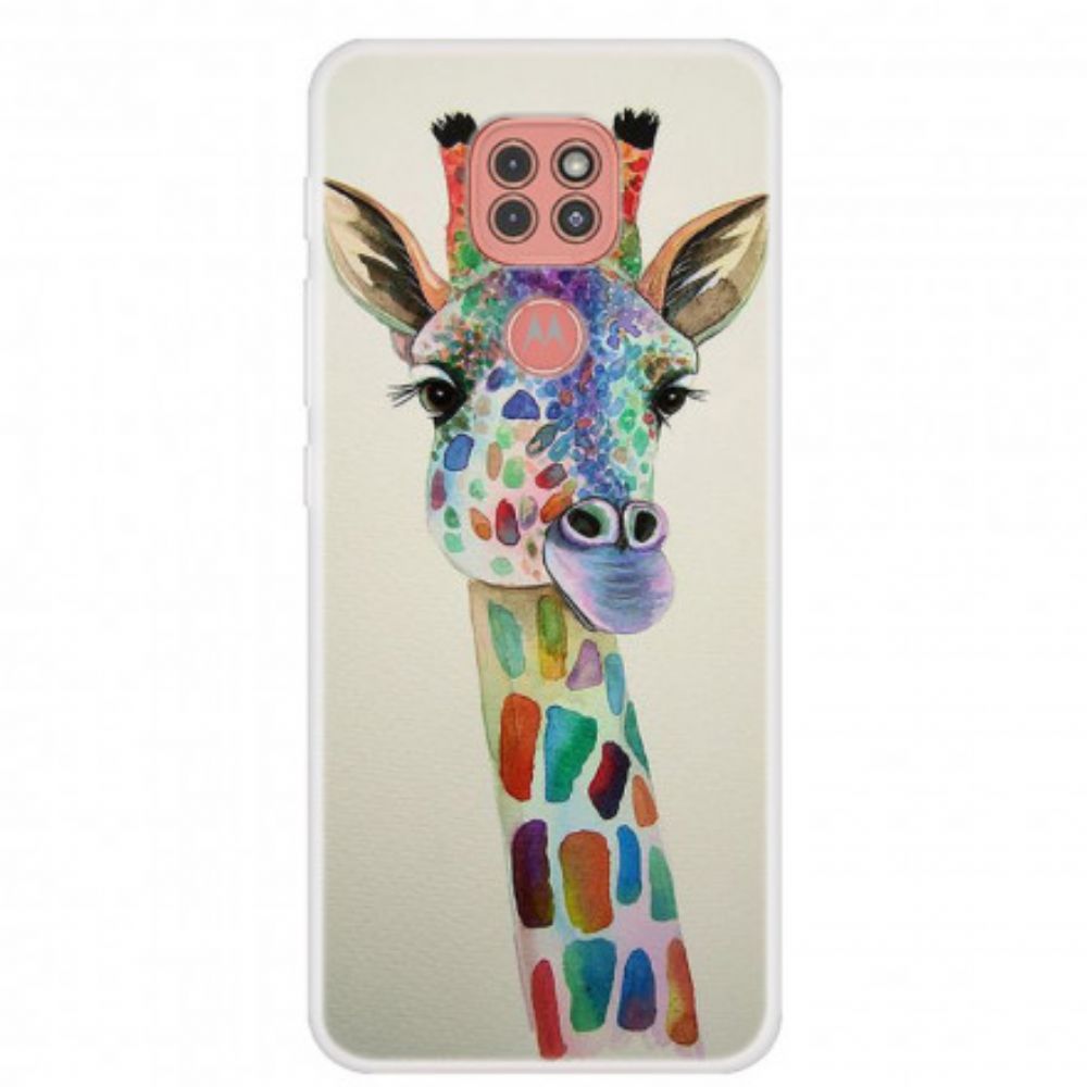 Hoesje voor Moto G9 Play Kleurrijke Giraf