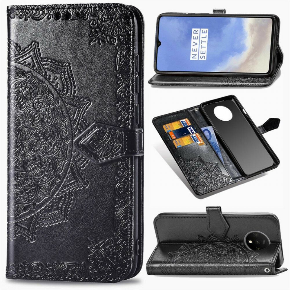 Flip Case voor OnePlus 7T Mandala Van Middelbare Leeftijd