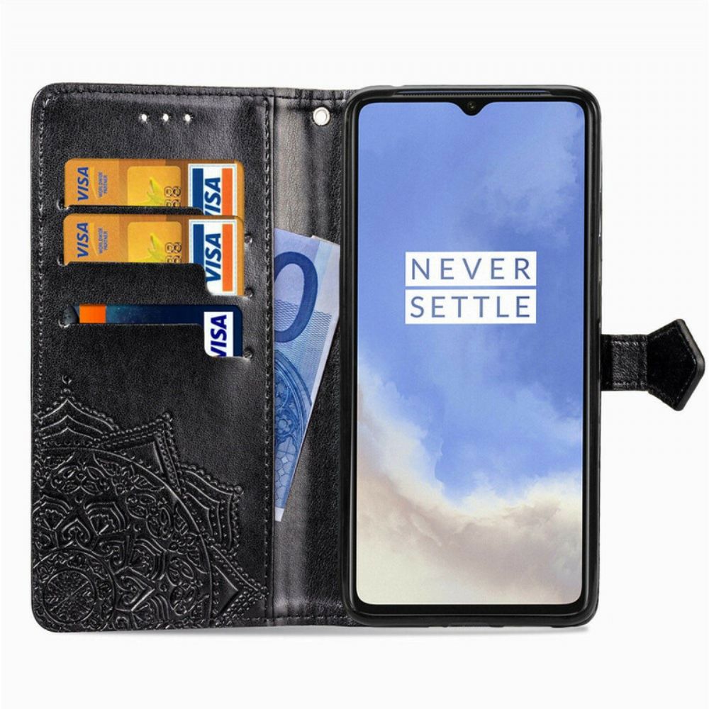 Flip Case voor OnePlus 7T Mandala Van Middelbare Leeftijd