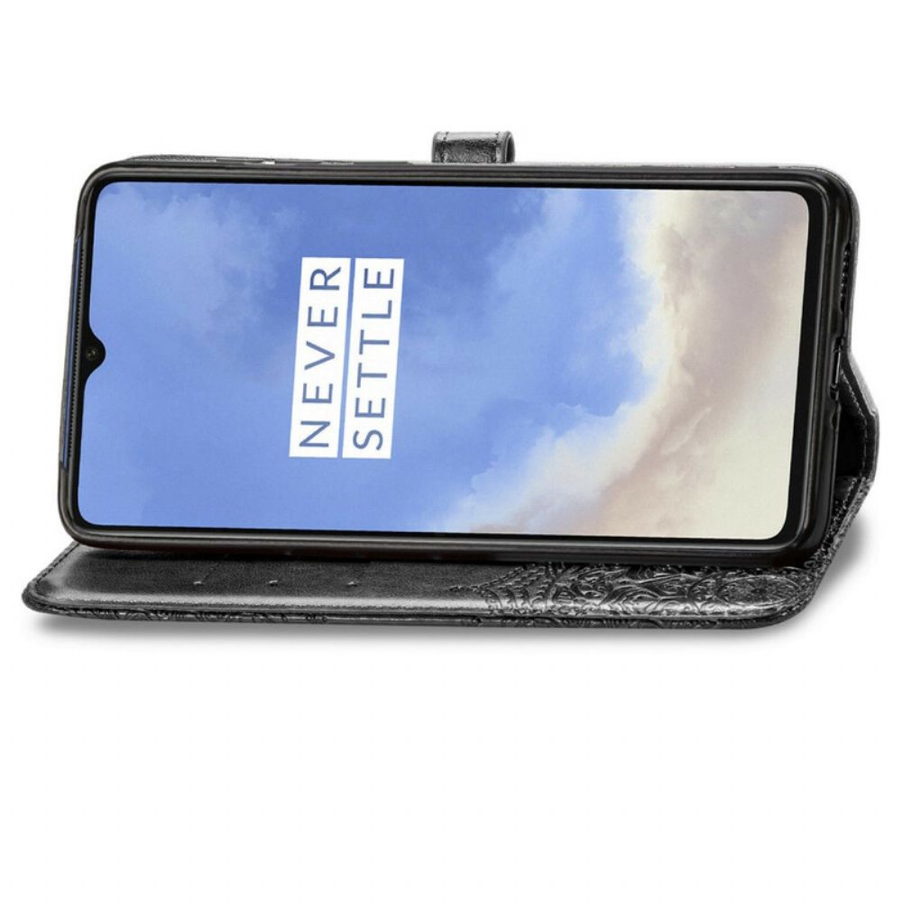 Flip Case voor OnePlus 7T Mandala Van Middelbare Leeftijd