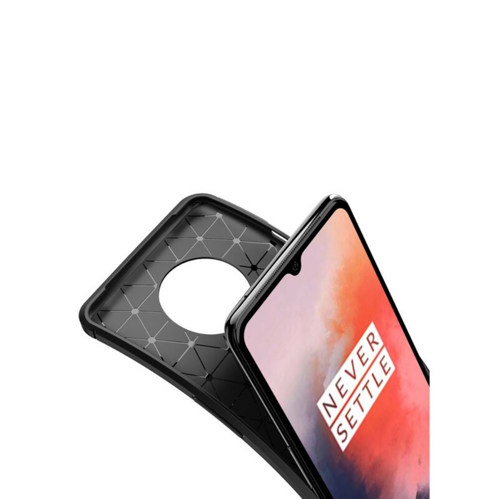 Telefoonhoesje voor OnePlus 7T Flexibele Koolstofvezeltextuur