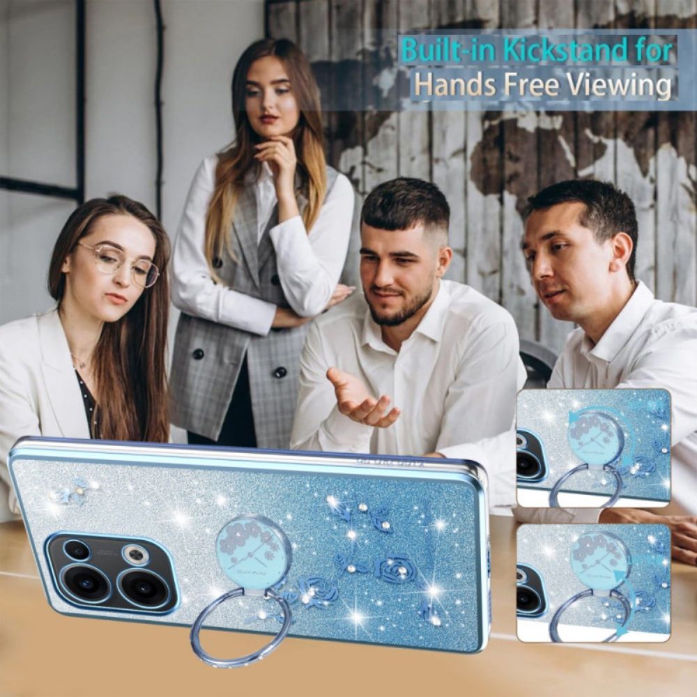 Hoesje Oppo Reno 13 5g Bevestiging Met Strass-ring Bescherming Hoesje