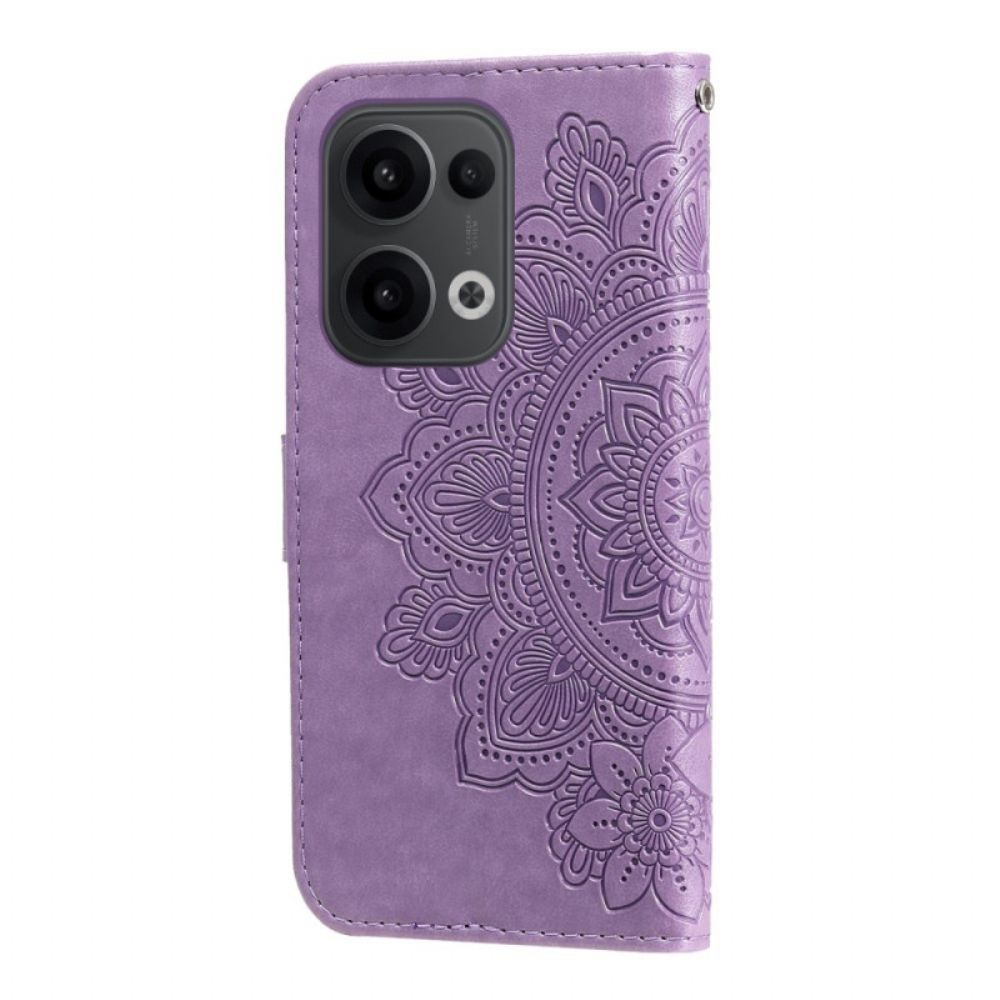 Leren Hoesje Oppo Reno 13 5g Mandala-print Met Bandje Bescherming Hoesje