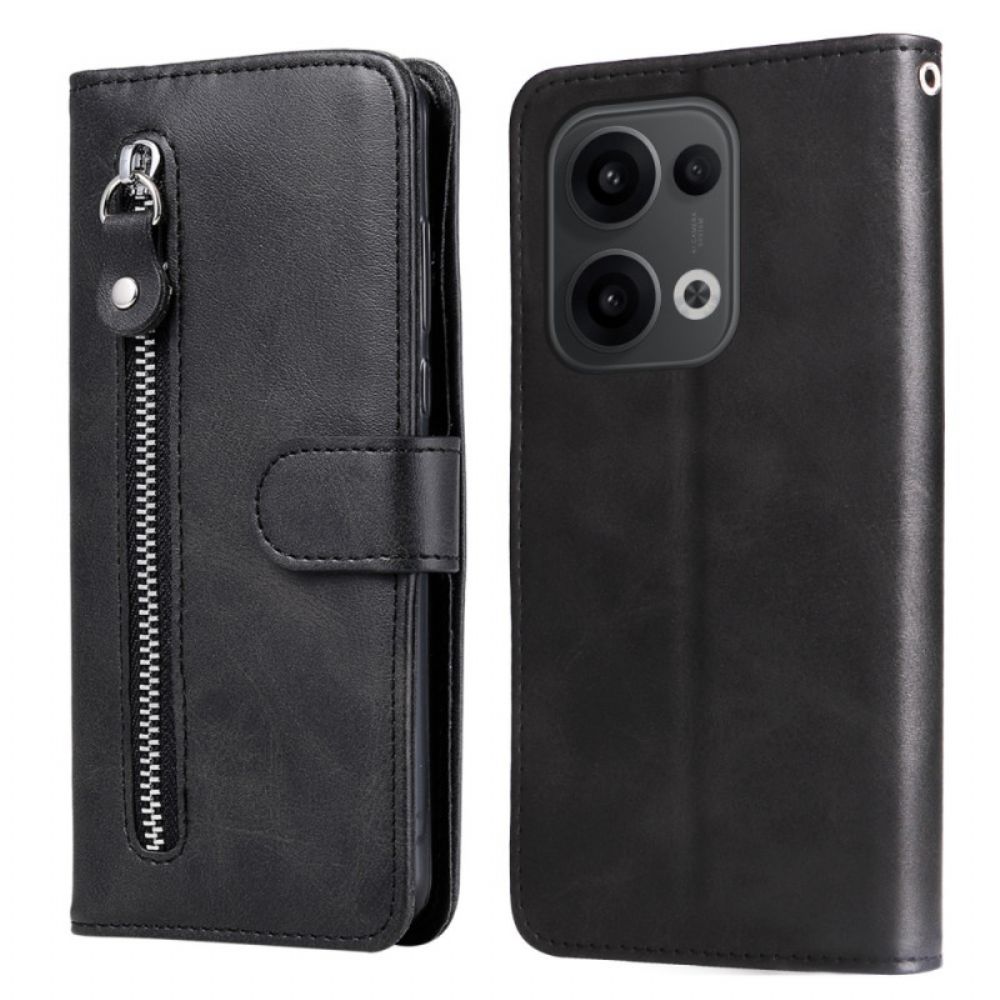 Leren Hoesje Voor Oppo Reno 13 5g Etui Met Rits