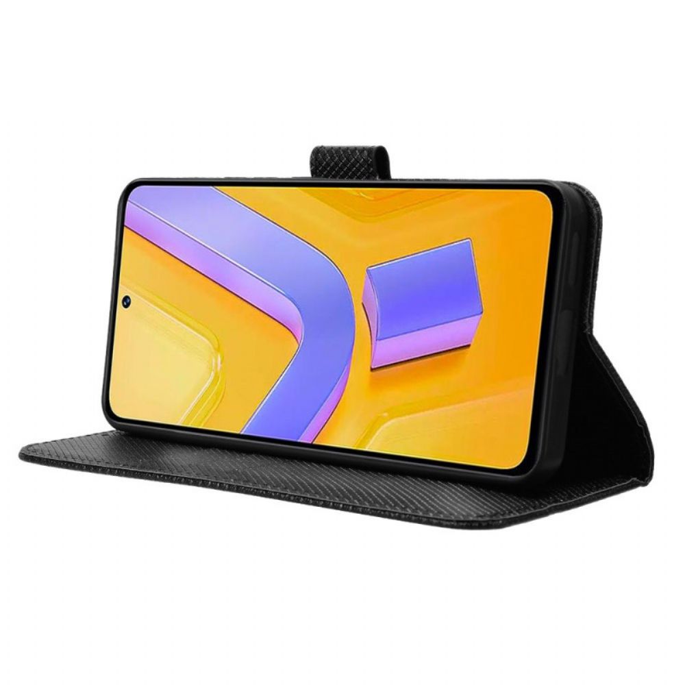 Flip Case Leren Vivo V40 Se 5g Diamantstructuur