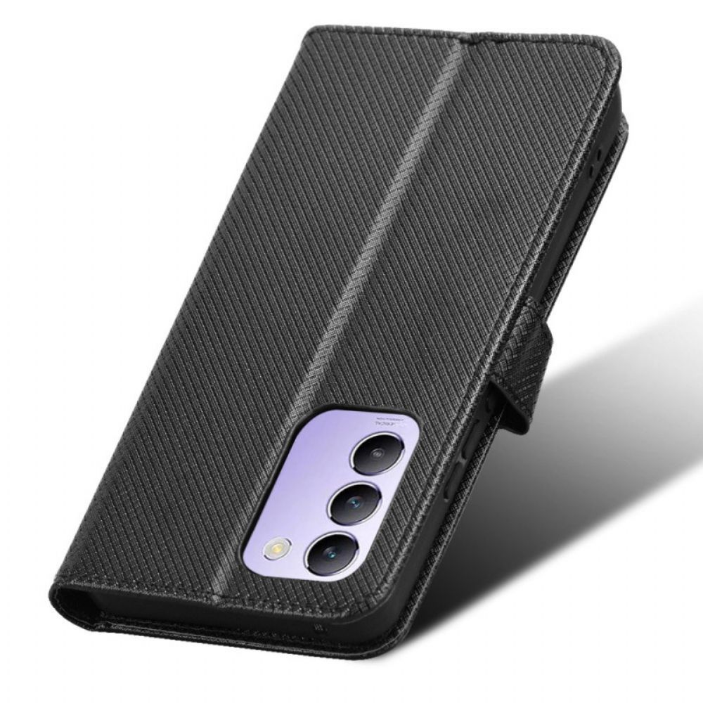 Flip Case Leren Vivo V40 Se 5g Diamantstructuur