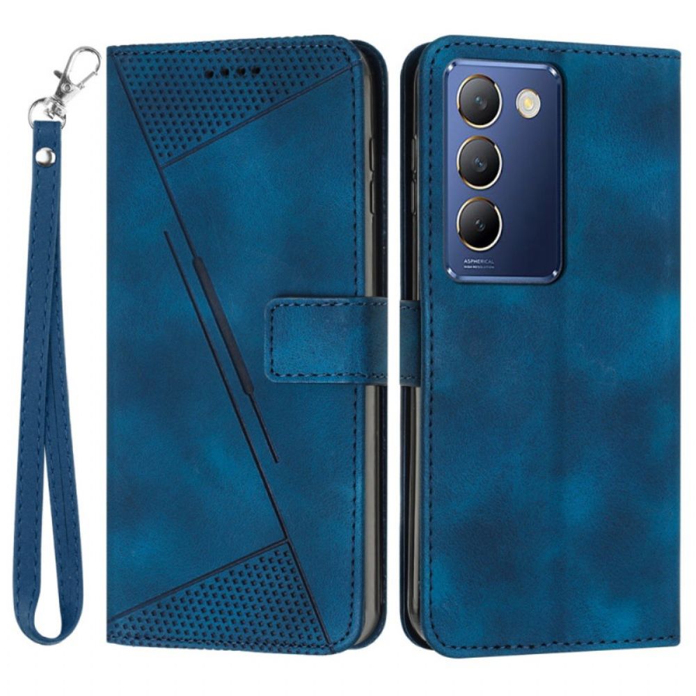 Folio-hoesje Vivo V40 Se 5g Telefoonhoesje Driehoekige Bandpatronen