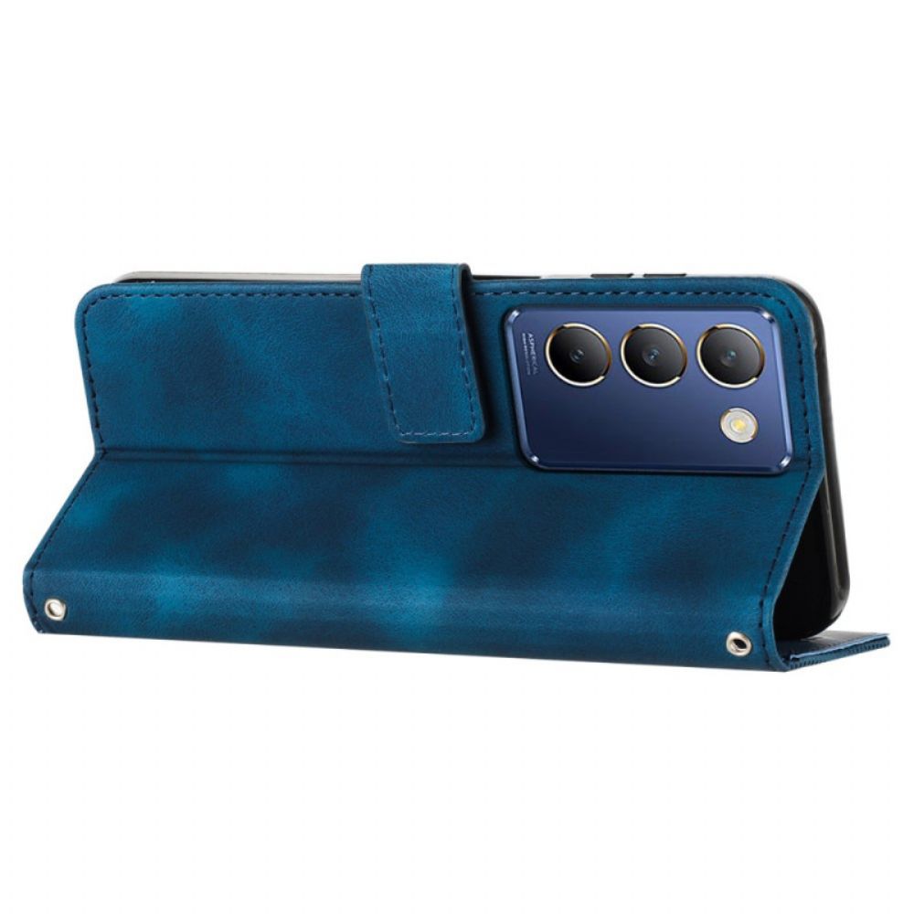 Folio-hoesje Vivo V40 Se 5g Telefoonhoesje Driehoekige Bandpatronen