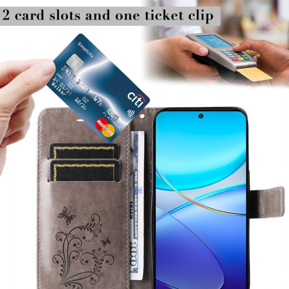 Leren Hoesje Voor Vivo V40 Se 5g Reuzenvlinders