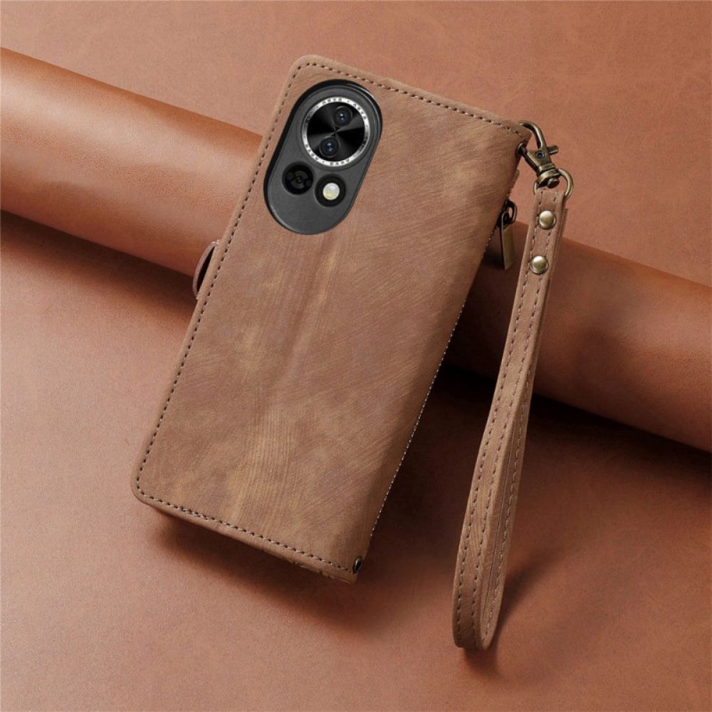 Folio-hoesje Huawei Nova 13 Telefoonhoesje Portemonnee Met Rits En Geometrisch Patroon