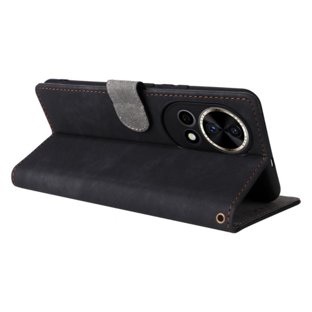 Leren Hoesje Huawei Nova 13 Rfid-portemonnee Met Suède-effect