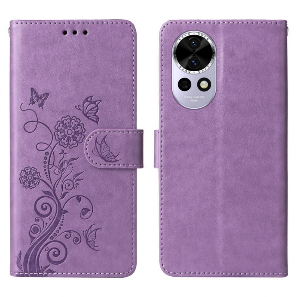 Leren Hoesje Voor Huawei Nova 13 Bloemenpatroon