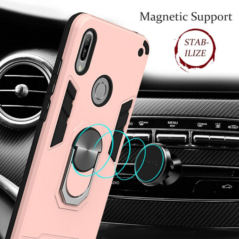 Hoesje voor Huawei Y6 2019 / Honor 8A Afneembare Ringsteun