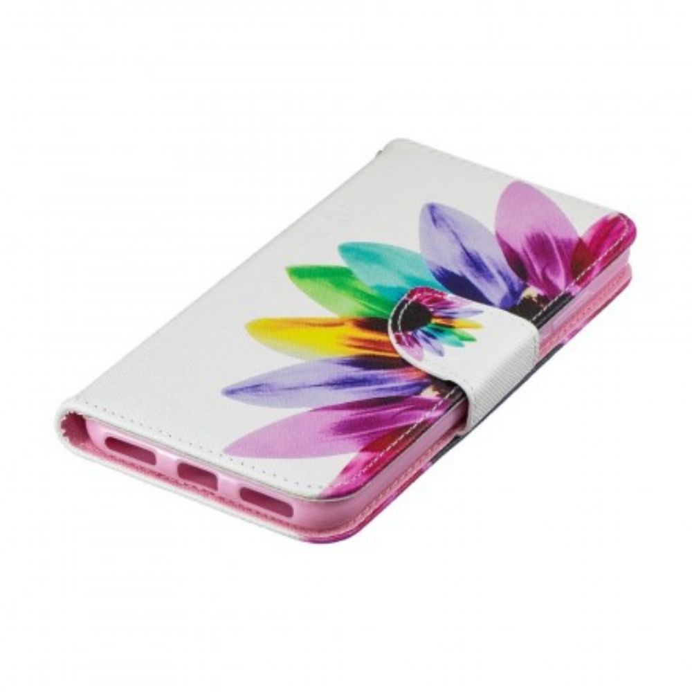 Leren Hoesje voor Huawei Y6 2019 / Honor 8A Aquarel Bloem