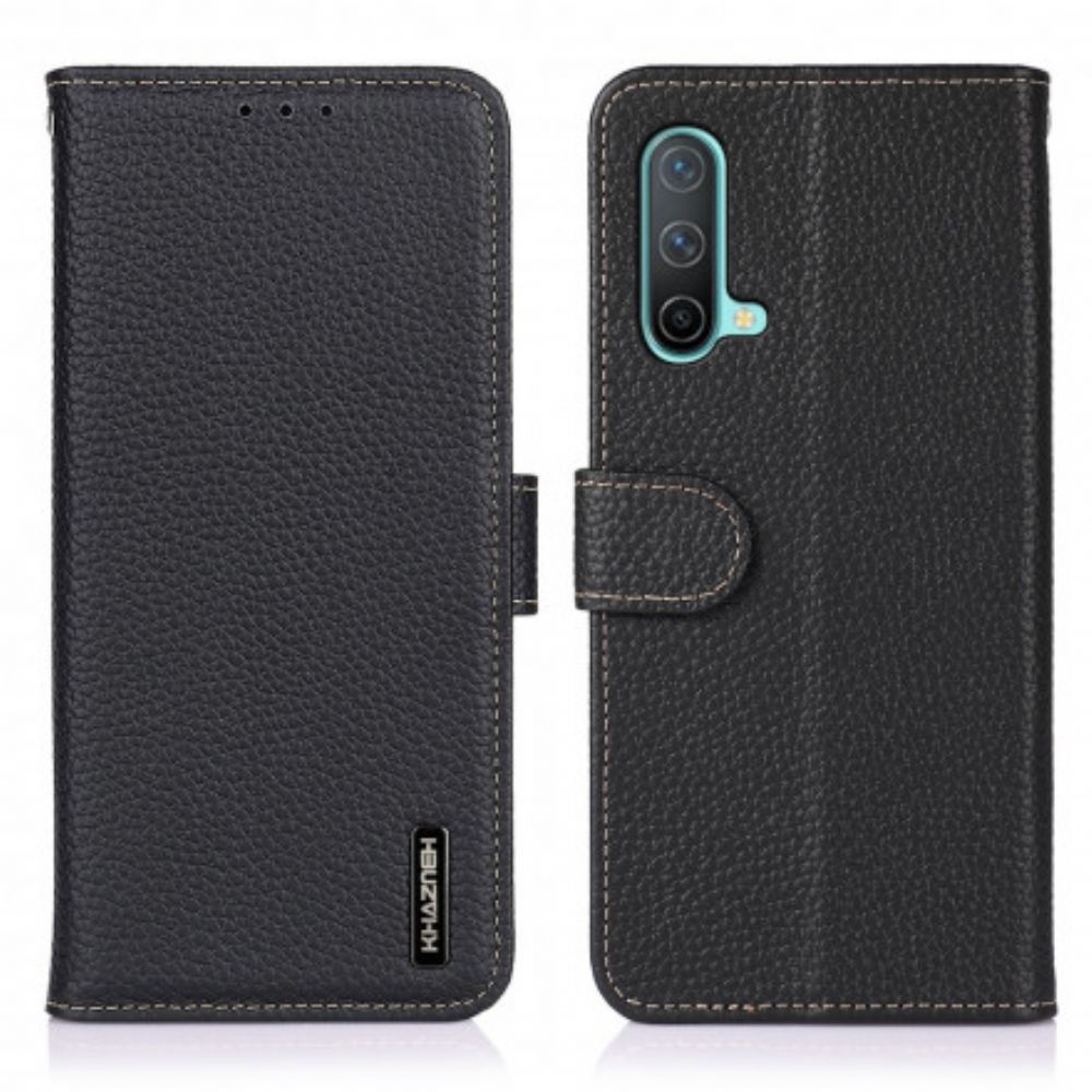 Folio-hoesje voor OnePlus Nord CE 5G Leren Lychee Khazneh Rfid