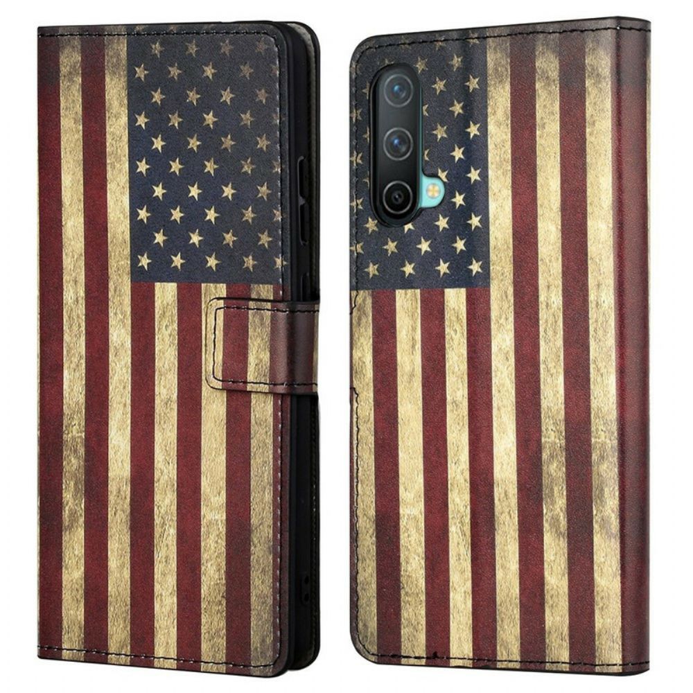 Leren Hoesje voor OnePlus Nord CE 5G Amerikaanse Vlag