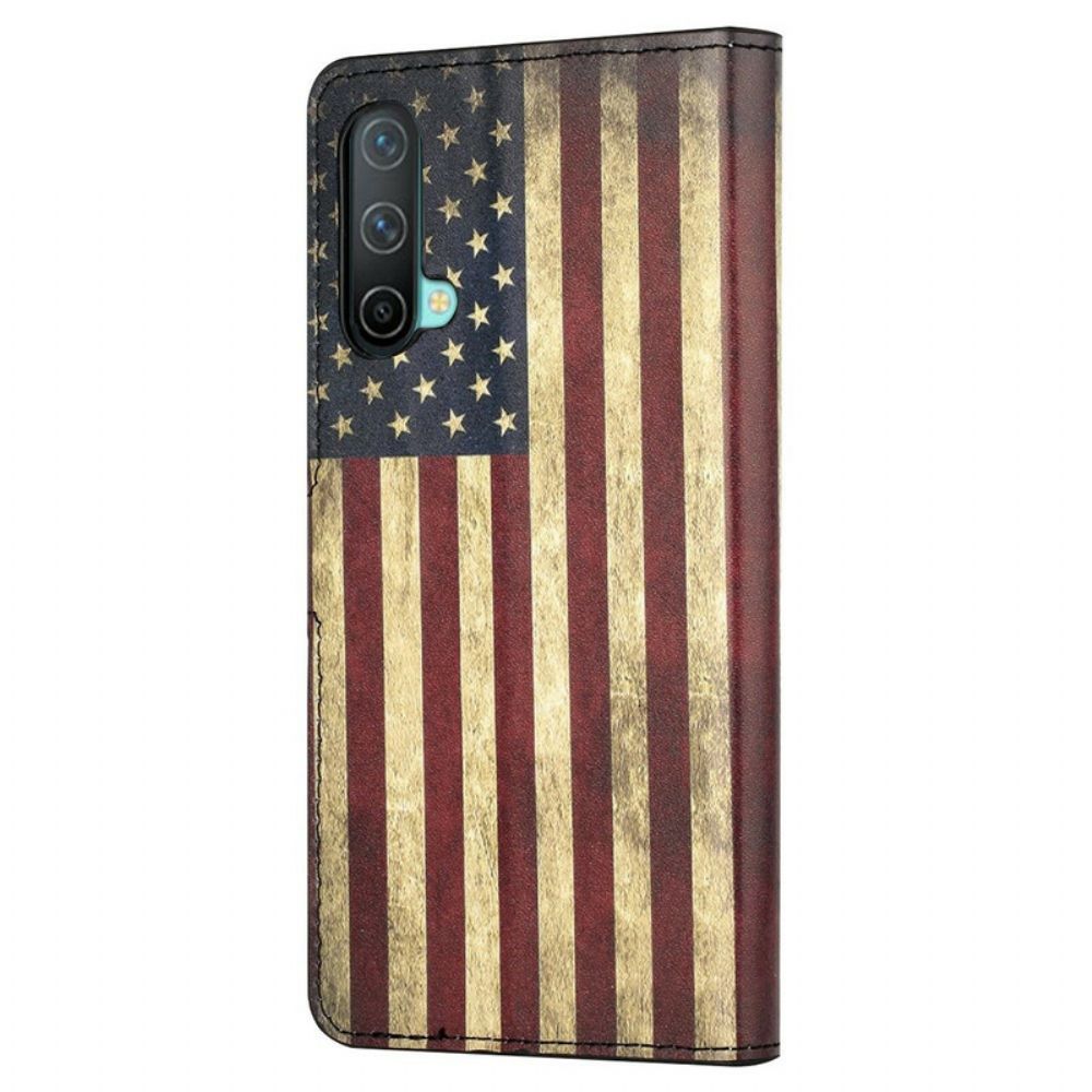 Leren Hoesje voor OnePlus Nord CE 5G Amerikaanse Vlag