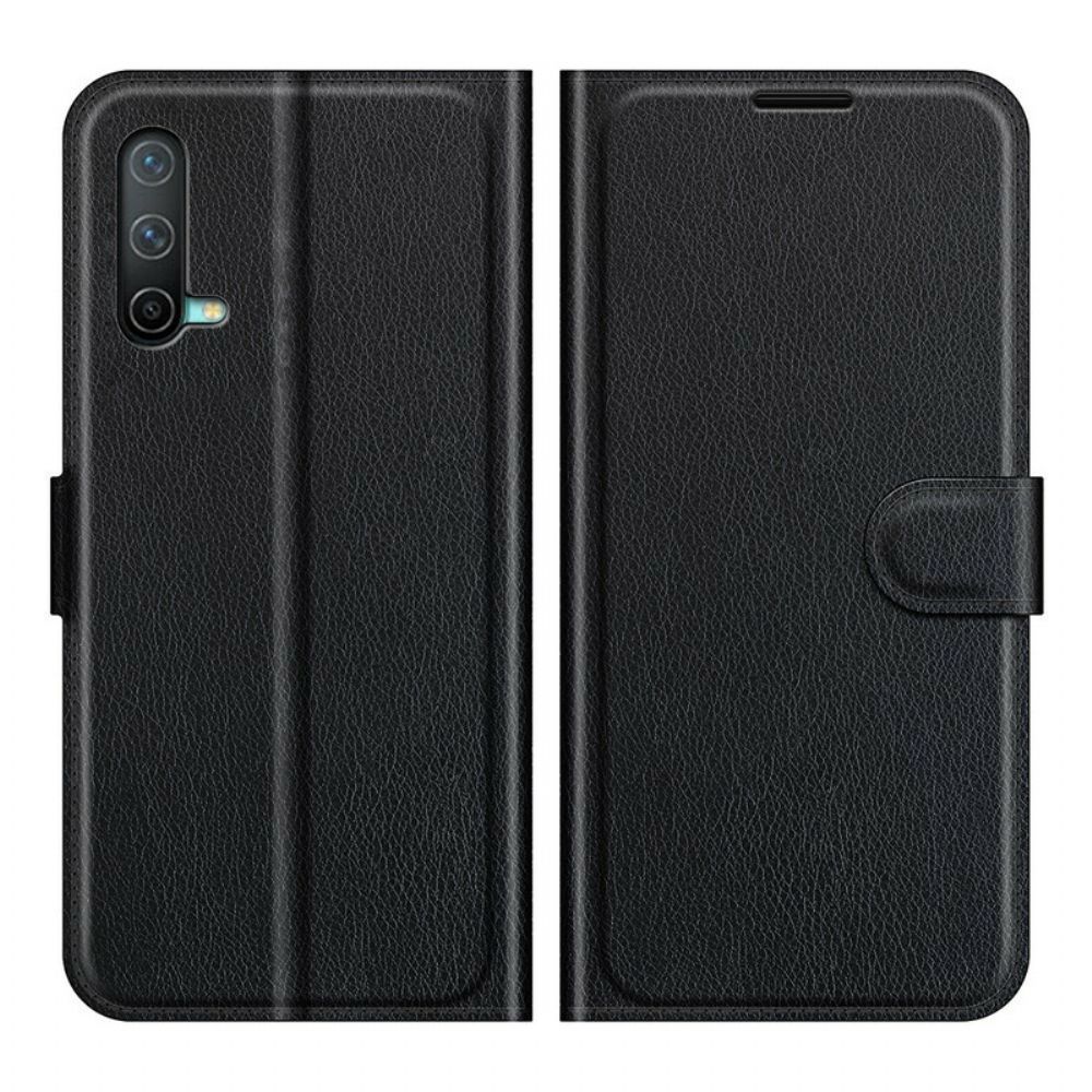 Leren Hoesje voor OnePlus Nord CE 5G Klassiek Lychee-effect