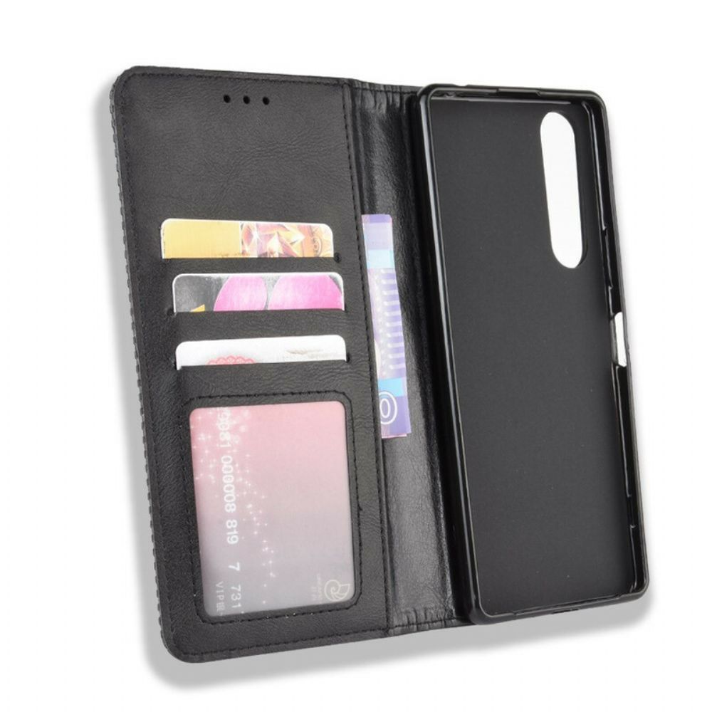 Bescherming Hoesje voor Sony Xperia 5 II Folio-hoesje Vintage Gestileerd Leereffect