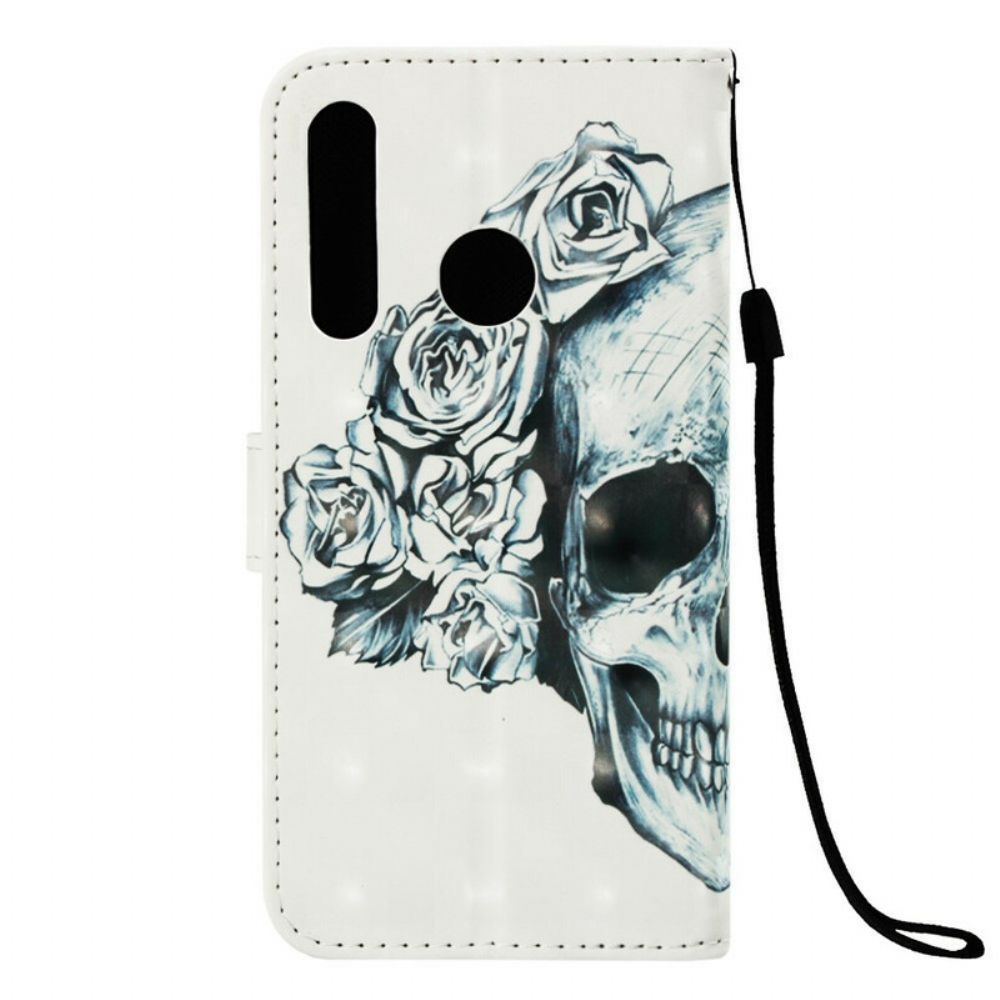 Folio-hoesje voor Huawei P Smart Plus 2019 Bloemenschedel
