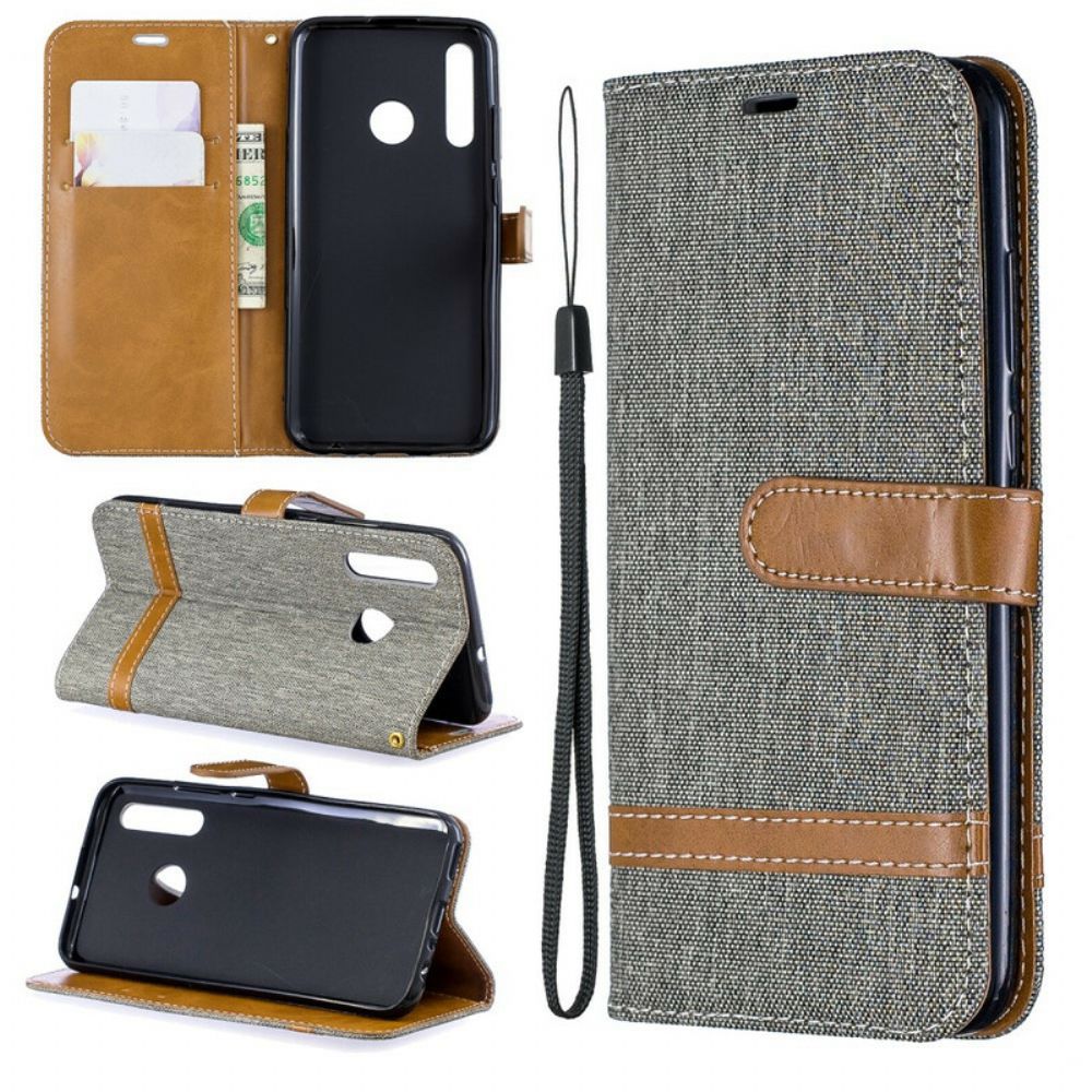 Folio-hoesje voor Huawei P Smart Plus 2019 Met Ketting Band Met Stof En Leereffect