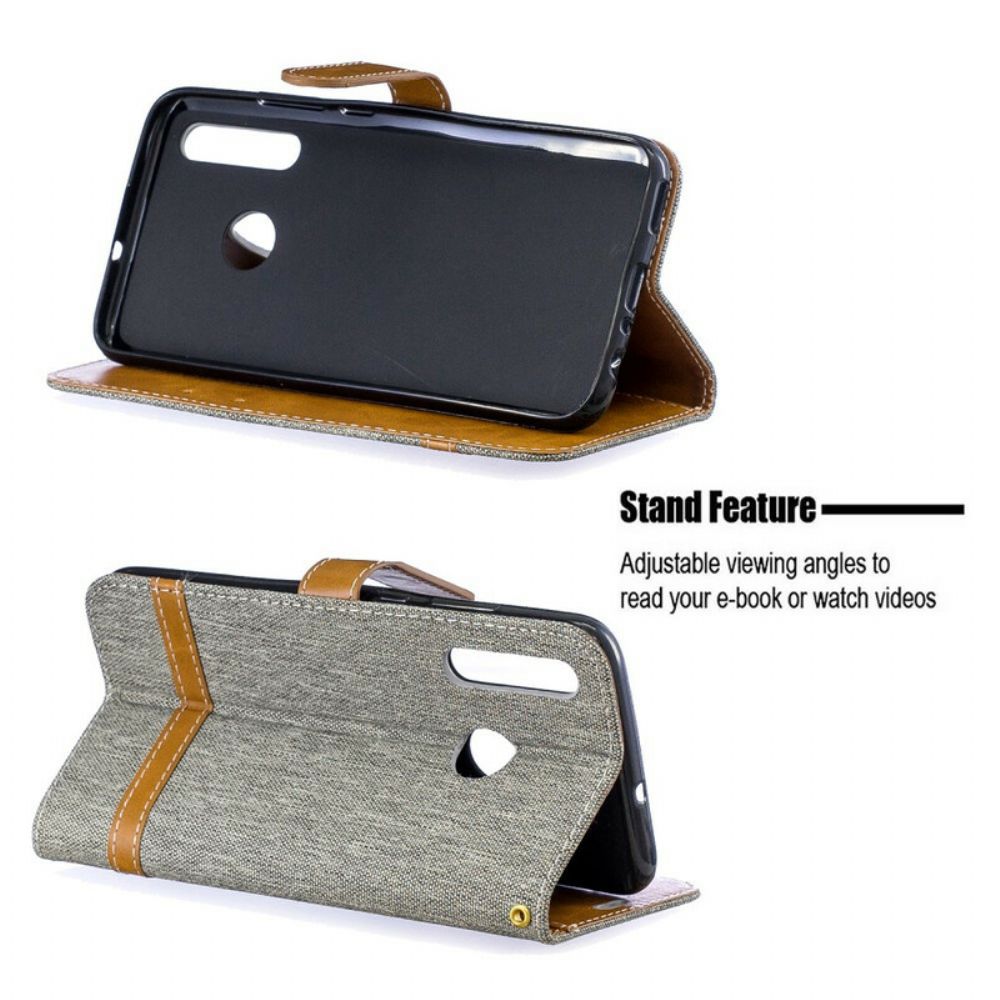 Folio-hoesje voor Huawei P Smart Plus 2019 Met Ketting Band Met Stof En Leereffect