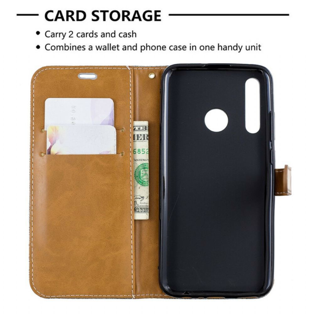 Folio-hoesje voor Huawei P Smart Plus 2019 Met Ketting Band Met Stof En Leereffect