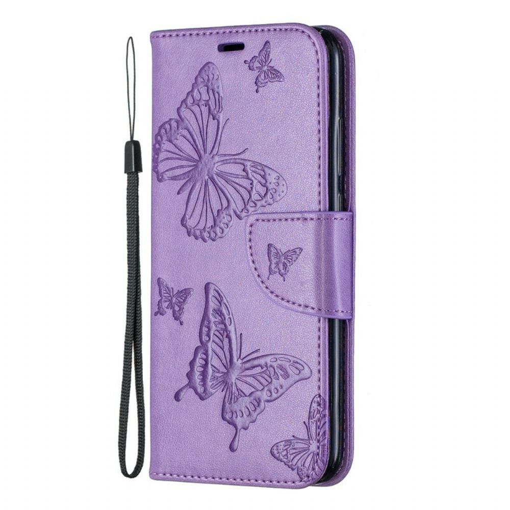 Folio-hoesje voor Huawei P Smart Plus 2019 Vlinders Tijdens De Vlucht Met Lanyard