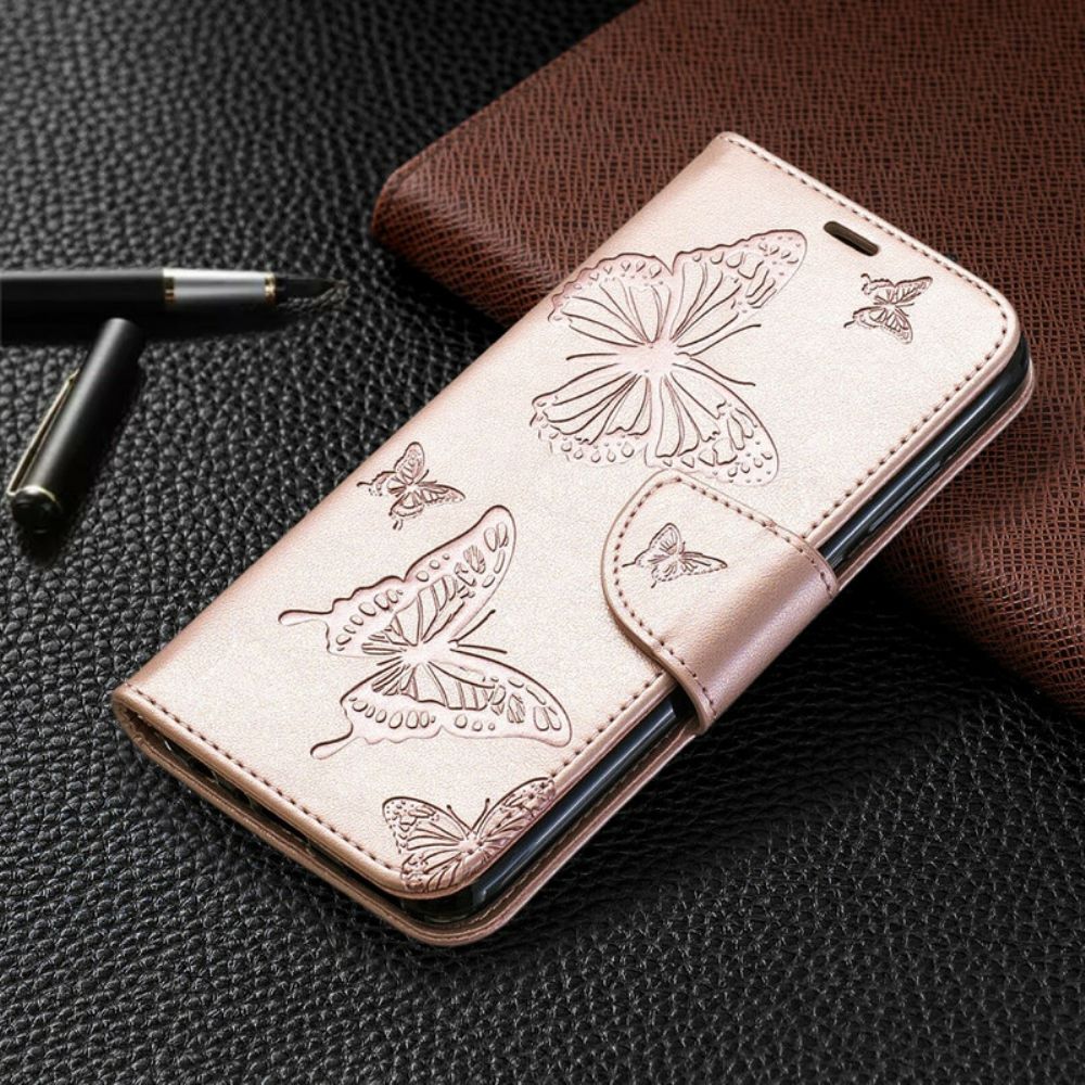 Folio-hoesje voor Huawei P Smart Plus 2019 Vlinders Tijdens De Vlucht Met Lanyard