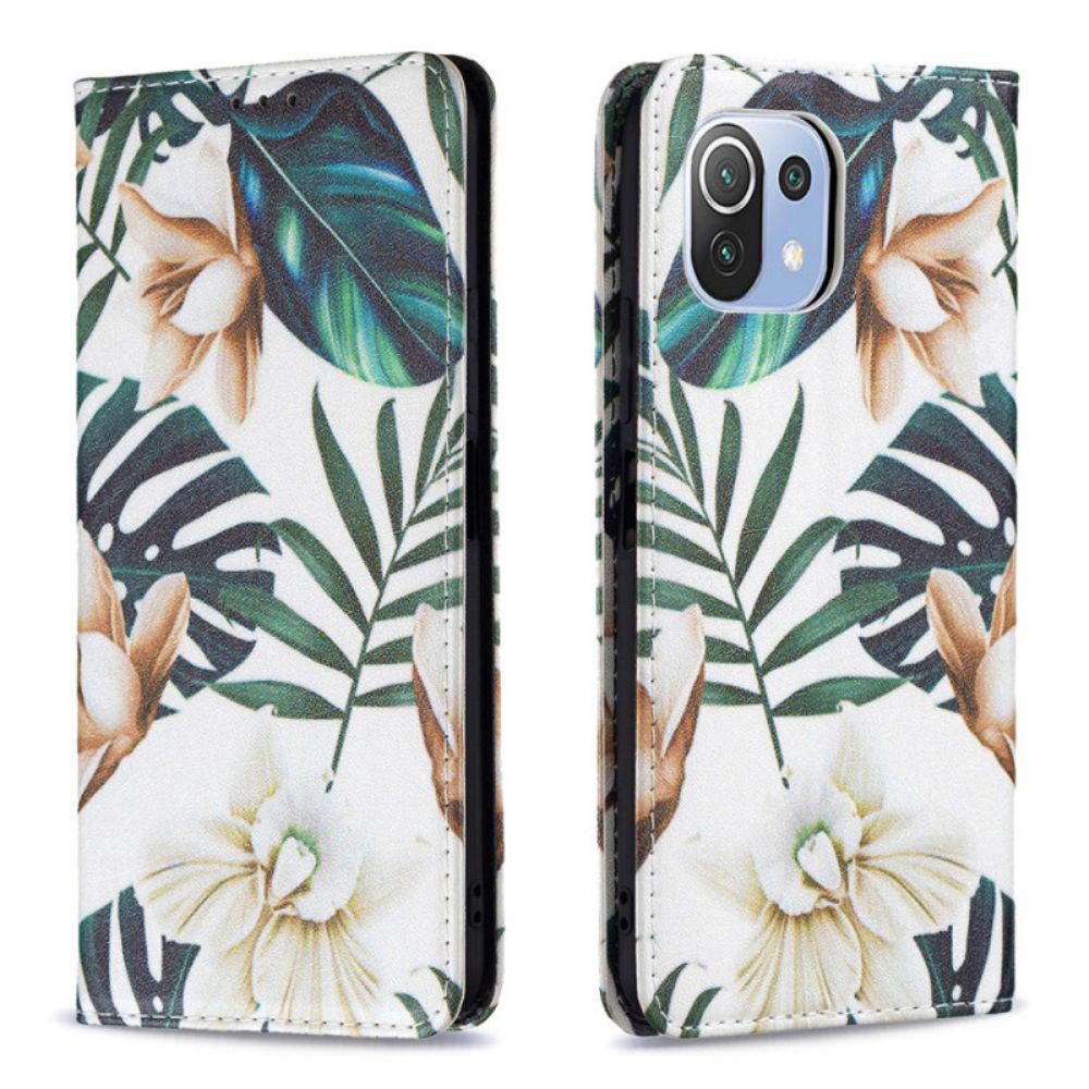 Bescherming Hoesje voor Xiaomi Mi 11 Lite 5G NE / Mi 11 Lite 4G / 5G Folio-hoesje Bladeren
