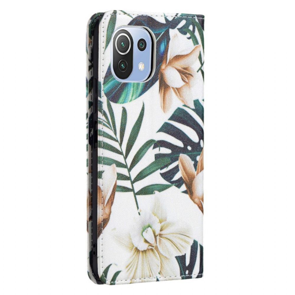 Bescherming Hoesje voor Xiaomi Mi 11 Lite 5G NE / Mi 11 Lite 4G / 5G Folio-hoesje Bladeren