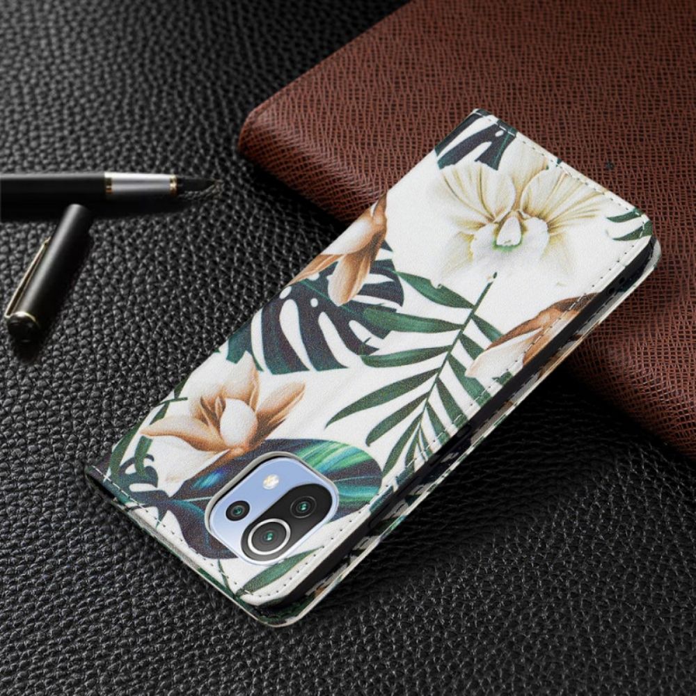 Bescherming Hoesje voor Xiaomi Mi 11 Lite 5G NE / Mi 11 Lite 4G / 5G Folio-hoesje Bladeren