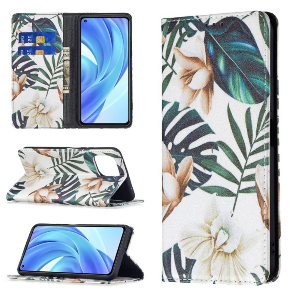 Bescherming Hoesje voor Xiaomi Mi 11 Lite 5G NE / Mi 11 Lite 4G / 5G Folio-hoesje Bladeren