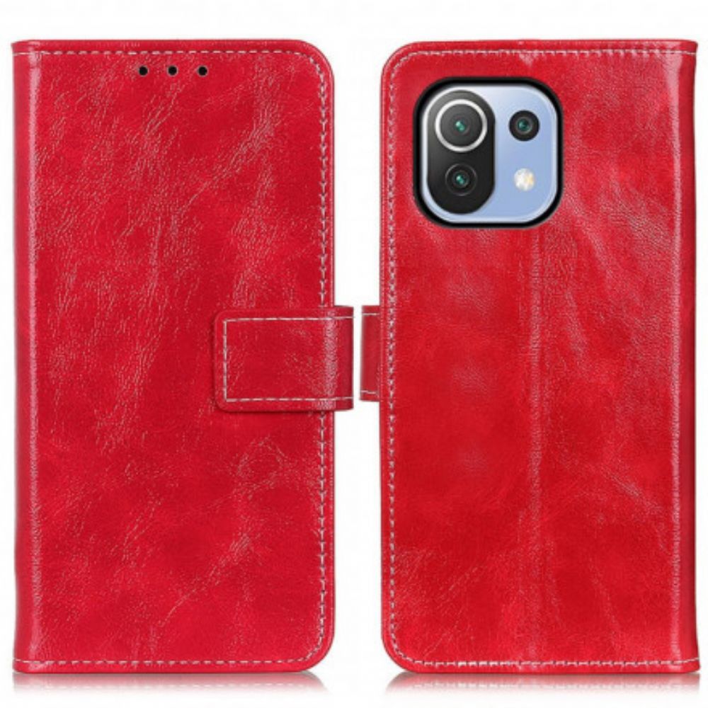 Flip Case voor Xiaomi Mi 11 Lite 5G NE / Mi 11 Lite 4G / 5G Glanzende En Zichtbare Naden
