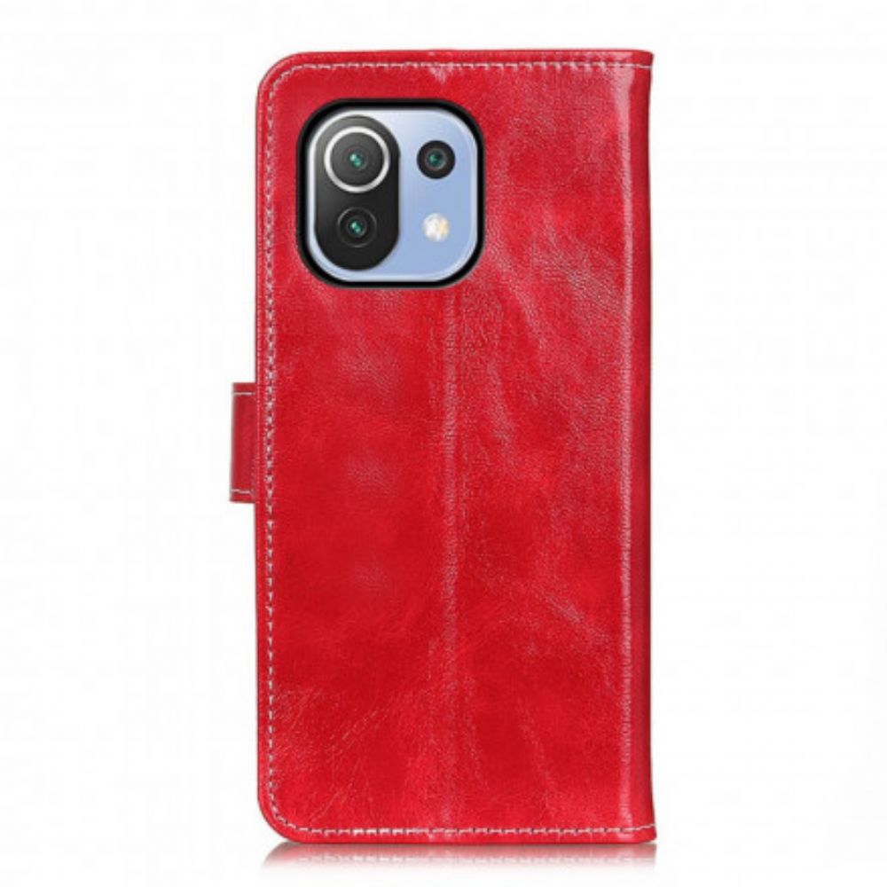 Flip Case voor Xiaomi Mi 11 Lite 5G NE / Mi 11 Lite 4G / 5G Glanzende En Zichtbare Naden