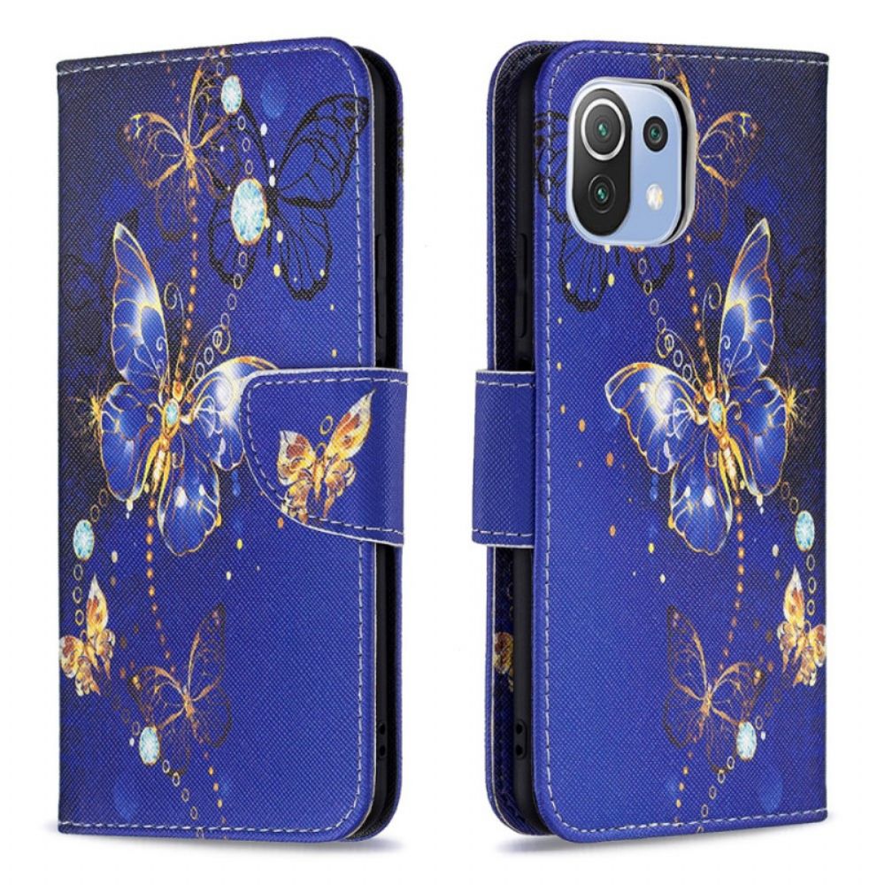 Flip Case voor Xiaomi Mi 11 Lite 5G NE / Mi 11 Lite 4G / 5G Prachtige Vlinders