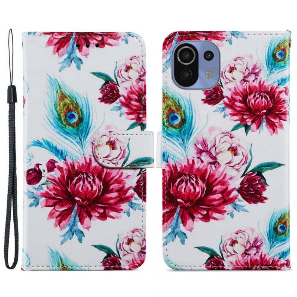 Folio-hoesje voor Xiaomi Mi 11 Lite 5G NE / Mi 11 Lite 4G / 5G Intense Bloemen