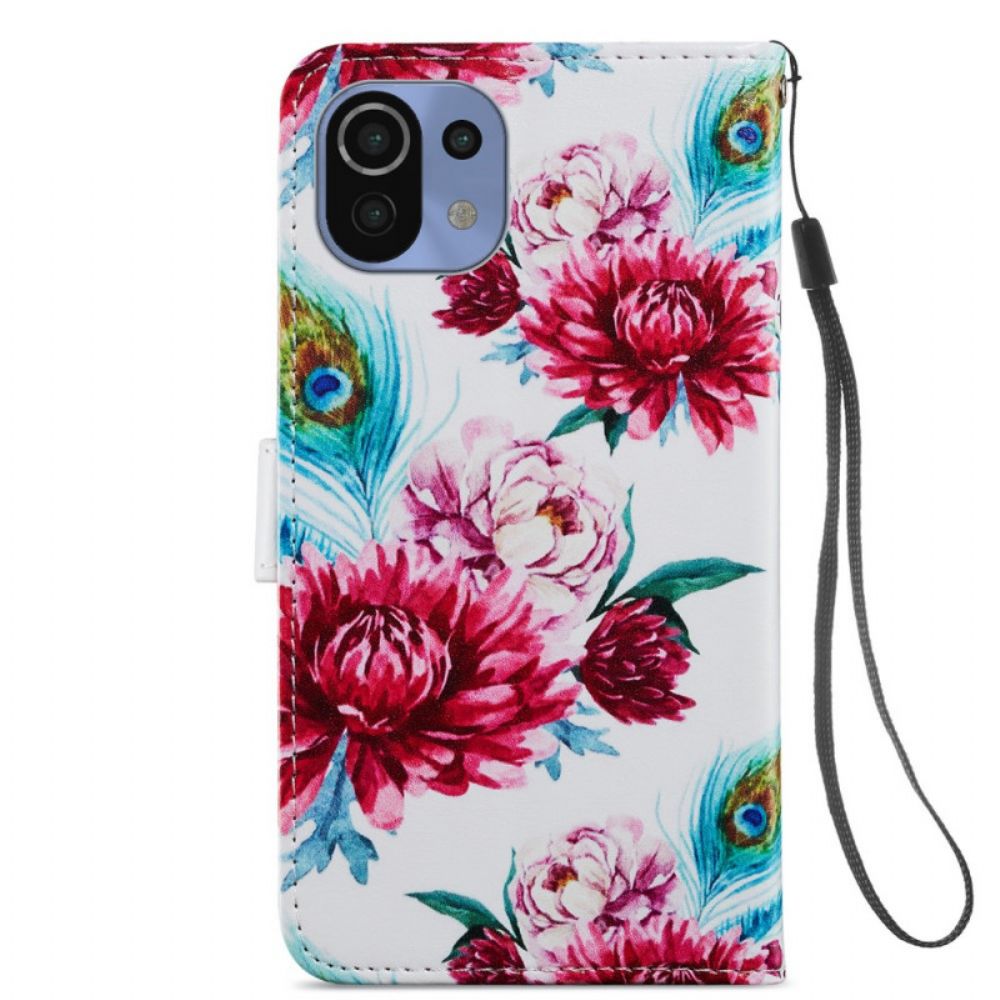 Folio-hoesje voor Xiaomi Mi 11 Lite 5G NE / Mi 11 Lite 4G / 5G Intense Bloemen