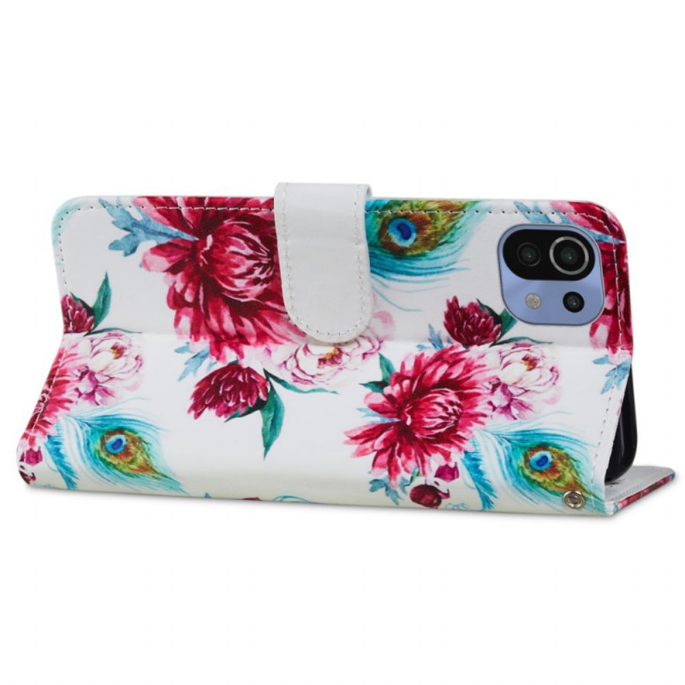 Folio-hoesje voor Xiaomi Mi 11 Lite 5G NE / Mi 11 Lite 4G / 5G Intense Bloemen