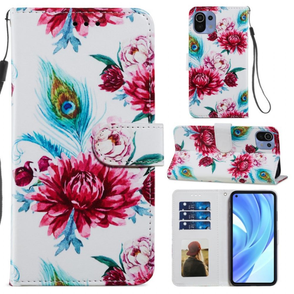 Folio-hoesje voor Xiaomi Mi 11 Lite 5G NE / Mi 11 Lite 4G / 5G Intense Bloemen